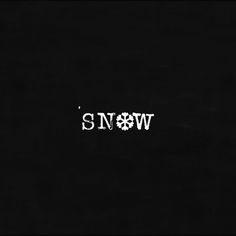 the word snow written in white on a black background