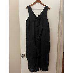 Beautiful Black Linen Dress That Can Be Dressed Down Or Up. Does Have Large Slit At The Back Center Of Dress So It Has Room For Movement. Otherwise A Straight Fit Dress. Never Worn. Size: Xl Brand: Whimsy And Row Color: Black Material: 100% Linen Black Linen Dress, Fit Dress, Black Linen, Linen Dress, Dressed Down, Fitted Dress, The Row, Colorful Dresses, Midi Dress