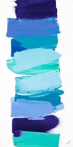 blue and green brush strokes on white paper