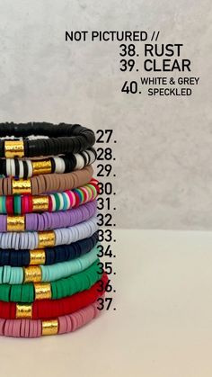 "This listing is for (1) 6mm Heishi Bracelet with White and Gold Cubed Letters! There are gold disc beads in between every letter. This is colorful bracelet and is a fun addition to any bracelet stack. It is completely customizable to your liking. If you would like multiple colors please state so in the \"notes\" section! You pick the color discs + what you want it to say - we deliver exactly that! Please include all of this in the notes section! This bracelet is made of \"heishi\" beads - made Heishi Earrings, Clear Bracelet, Heishi Bracelet, Bracelet Name, Mama Bracelet, Stack Bracelet, Disc Bracelet, Bracelet Initial, Polymer Beads