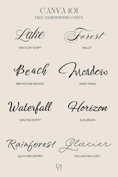 the different types of calligraphy are shown in this image