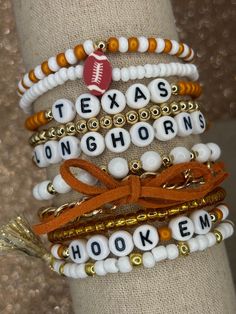 Texas Longhorns Bracelets Longhorns Bracelet Texas Longhorns Texas Longhorns Jewelry Hook Em Longhorns Jewelry Longhorns - Etsy Western Bracelets Concert, Texas Longhorns Outfits, Inspired Bracelets, Stack Bracelets, Jewelry Hooks, Multiple Bracelets, Texas Longhorn, Bow Bracelet, Spring Hill