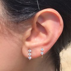 diamond jacket earrings Luxury Diamond Ear Cuff For Engagement, Luxury Delicate Diamond Earrings With Prong Setting, Diamond Earring Jacket, Diamond Earring Jackets, Earring Jacket, Diamond Stud Earring, Baby Earrings, Double Diamond, Earring Jackets