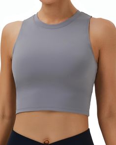 PRICES MAY VARY. Stretchy Utra Soft Fabric: high neck sport bra is made of buttery soft fine bruched materials, breathable and moisture wicking quick dry, keep you cool and max comfort the whole day. Removable pads: Built in sports bras provide low to medium support and good compression, prevents the bra from shifting, secure enough to do exercise, allowed full range of movement. Features: High neck design added coverage and stability, workout tank tops for women fit silhouette comfotablely and Stability Workout, Neck Sport, Yoga Crop Tops, High Neck Sports Bra, Sport Bras, Workout Tops For Women, High Neck Designs, Athletic Looks, Yoga Tank