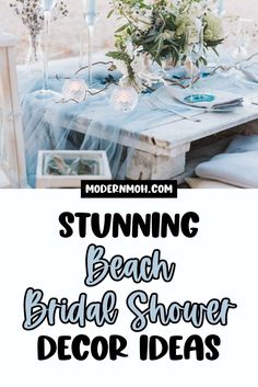 Planning a beach bridal shower? Explore stunning beach bridal shower decor ideas that will make the perfect venue. From sophisticated Mediterranean touches to laid-back coastal charm, learn how to create a relaxing atmosphere that engages guests in a seaside experience with our favorite beach bridal shower decorations! | Themed Bridal Shower Beach Bridal Shower Decorations, Bridal Shower Decorations Ideas, Bridal Shower Themes Ideas, Themed Bridal Showers, Bridal Shower Decor Ideas, Maid Of Honor Responsibilities