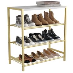 PRICES MAY VARY. 【Versatile and Compact Shoe Rack 】An attractive shoe rack to provide storage space for shoes, boots, high heels, and sneakers to organize the entryway, front door, hallway, and bedroom. 【Industrial Shoe Organizer with Large Tabletop】Specially designed with a look of wood accent, this small shoe rack is decorative enough to suit any corner of your house. 【Ample Storage Capacity】Each shelf can fit around three pairs of regular shoes. The top flat table makes this shoe organizer mo Shoe Rack Table, Industrial Shoe Rack, Shoe Tower, Small Shoe Rack, 4 Tier Shoe Rack, Metal Storage Shelves, Metal Shoe Rack, Shoe Rack Entryway, Mdf Panel