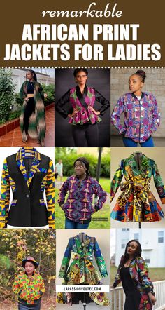 Ankara jackets are super trendy now in Western culture! It used to be a bit strange to wear African prints, but not anymore – everyone loves them. Check out these cool ankara jacket styles for ladies - so many cute options! From short jackets to blazers, trousers, and even sweater styles. You can find ankara suit jackets, stylish designs, and long jackets with African prints - they're all so pretty! Ankara Jacket Styles, African Print Kimono, Printed Kimono Jacket, Ankara Jackets, Short Jackets, Traditional African Clothing, Ankara Designs