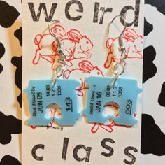 Weird Core Earrings, Quirky Earrings Diy, Weird Earing, Funky Earrings Diy, Weird Earrings Aesthetic, Silly Earrings, Cute Bread, Lesbian Earrings, Crazy Earrings