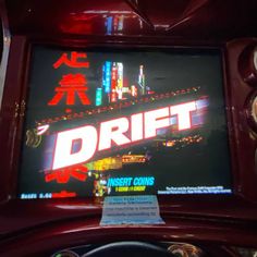 a video game called drift is on display