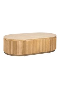 a round wooden table on a white background