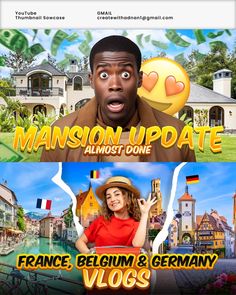 the movie poster for mansion update almost done and france belgium & germany vlogs