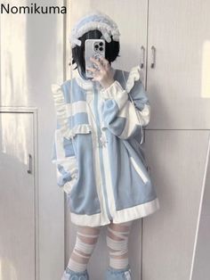 Japanese Coat for Women Patchwork Long Sleeve Oversized Outwear Y2k Tops Preppy Style Casual Fashion Cute Oversized White Outerwear, White Y2k Outerwear For Spring, White Y2k Spring Outerwear, White Cotton Y2k Outerwear, Y2k White Cotton Outerwear, Oversized Y2k Long Sleeve Outerwear, Casual White Outerwear With Ruffles, Preppy Style Casual, Japanese Coat