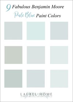 the blue paint colors for furniture and home decor are shown in white, gray, and aqua