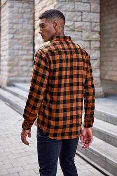 Stay warm and stylish this winter with our Men's Plaid Brushed Flannel Long Sleeve Shirt. The soft, brushed fabric offers both comfort and durability while the classic plaid pattern adds a pop of color to your wardrobe. Perfect for any casual or outdoor occasion. 60% Cotton, 40% Polyester Care instructions Machine Wash Men's flannel shirt is made of high quality brushed flannel, soft, comfortable, warm, lightweight, which can make you feel warm and comfortable when you put it on. Size Chart (Inc Flannels For Men, Winter Knit Hats, Mens Flannel Shirt, Mens Flannel, Loose Fitting Tops, Mens Plaid, Winter Knits, Blue Star, Sunglass Frames