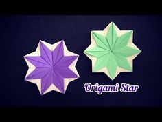 two origami stars on a black background with the words organic star above them