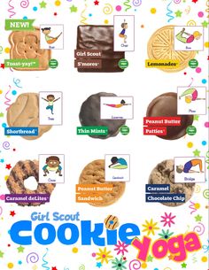 the poster shows different types of cookies and doughnuts for children to learn how to make