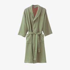 Crafted from exquisite cotton gauze in a sophisticated solid color, our bathrobe exudes luxury, retro charm, and a soft, breathable feel. The loose fit and wrap-around design infuses a stylish touch to this elegant piece, blending luxury and sophistication seamlessly.Product ID: OK6807Bathrobe Care: Machine and hand washable under 40°C. Tumble dry low. Do not bleach.Materials: Pure CottonSize:Due to different measurement methods and tools, 1-3cm error is normal.Estimated Weight: 400gPackage Incl Summer Daywear Robe, Relaxed Fit Solid Color Robe For Relaxation, Summer Linen Lounging Robe, Cotton Kimono With Natural Dye And Relaxed Fit, Cotton Wrap Robe For Home, Cotton Wrap Robe For Daywear, Long Cotton Loungewear Robe, Yarn Dyeing, Tumble Dryer