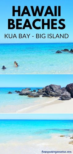 the beach in hawaii with text overlaying it that says, kaua bay - big island