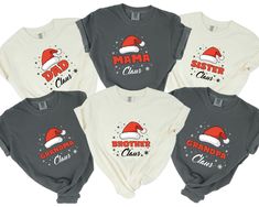 Comfort Colors T-Shirt\ Custom Family Claus T-Shirt, Christmas Family Matching Shirts, Mama Claus Shirt, Dad Claus Shirt, Christmas Gift Tee HOW TO ORDER 1. Carefully review all product images. 2. Choose your preferred comfort colors t-shirt color. 3. Select the correct t-shirt size. 4. Click "ADD TO CART." If you'd like to add multiple items, simply return to select additional colors and sizes, and repeat the process. 5. When you're ready, click "Proceed to Checkout" to finalize your order. PRODUCT DETAILS -Comfort Colors t-shirt brand -Our unisex-sized shirts made from 100% ring-spun cotton offer a relaxed fit.  -If you prefer an oversized look, it is recommended to go up by two sizes. CARE INSTRUCTIONS - Turn inside out before washing. - Machine wash cold, tumble dry low or no heat, avo Family Matching Shirts, No Heat, Christmas Family, Family Matching, Matching Shirts, Shirt Brand, Product Images, Family Christmas, Tshirt Colors