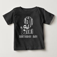 Celebrate your little boy's second birthday with this Nightmare Before Christmas "Birthday Boy" shirt. Jack Skellington Birthday, Nightmare Before Christmas Birthday, 3rd Birthday Shirt, Birthday Boy Shirt, Birthday Boy Shirts, Boy Shirt, Second Birthday, Baby T Shirt, Birthday Boy