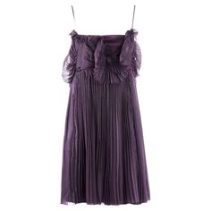 Wonderful work of plissé Purple color 2008 Collection of Byblos Silk Pleated Dress For Cocktail, Silk Pleated Dress With Folds For Cocktail, Purple Pleated Evening Dress, Elegant Purple Pleated Mini Dress, Silk Pleated Dress With Pleated Bodice For Spring, Spring Silk Pleated Dress With Pleated Bodice, Silk Sleeveless Pleated Mini Dress, Sleeveless Silk Pleated Mini Dress, Silk Sleeveless Mini Dress With Pleats