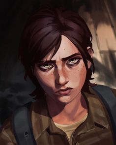 the walking dead game character is staring into the camera, with an evil look on his face