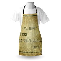 an old fashioned apron with the words,'we are all friends to each other '