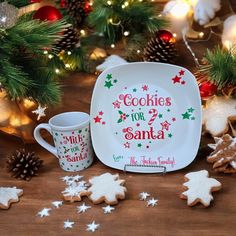 cookies for santa and two mugs on a table