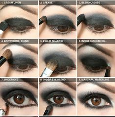 Quick Smokey Eye, Vampire Diy, Dark Eye Shadow, Smokey Eye Shadow, Gothic Makeup Tutorial, Eye Shadow Tutorial, Shadow Tutorial, Goth Makeup Tutorial