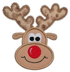 a close up of a reindeer's face on a white background with red nose