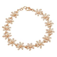 This 925 sterling silver gold vermeil gardenia link bracelet with lobster clasp closure features our original Tiare flower motif lined with white topaz gemstones. Tiare flower, also known as Tahitian gardenia, was once reserved only for the elite and royalty. It is a symbol of harmony and love and has a sweet scent favored by many. Details: Brand: Alamea Materials: 925 Sterling Silver, Rhodium-plated Gemstone: Topaz Polished Finish Part of a Set *Contact our customer support for more details. Elegant Flower Shaped Jewelry With Diamond Accents, Elegant White Gold Bracelet With Flower Charm, Elegant Flower Bracelets For Anniversary, Elegant Flower Bracelet For Anniversary, Elegant Gold Plated Flower Jewelry, Elegant Rose Gold Bracelets With Flower Charm, Elegant Rose Gold Bracelet With Flower Charm, Elegant Gold-plated Flower Jewelry, Formal Jewelry With Flower Charm In Cubic Zirconia