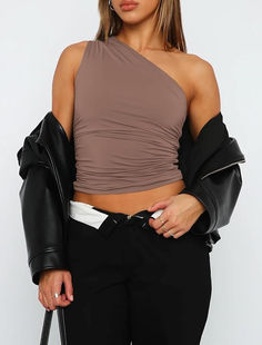 Matunana Womens One Shoulder Shirts Going Out Crop Tops Basic Sexy Slim Fit Y2K Tank Top Summer Fashion 2024 Going Out Crop Tops, One Shoulder Shirt, Y2k Tank Top, Fit Y2k, Y2k Tank, Fashion 2024, Top Summer