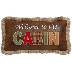 welcome to the cabin decorative pillow