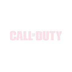 the word call of duty written in pink on a white background