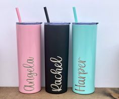 PRICES MAY VARY. Customizable: Get your personalized tumbler by pressing the Customize Now Great for Teachers : Bridal Parties : Christmas or any other special occasion Laser Engraved: Professionally laser engrave to give precise design with long term durability Stainless Steel: Keeps drink cold or hot : copper vacuum insulation keeps drinks cold for 24 hours or hot for 12 hours 20 oz stainless steel laser engraved personalized tumbler. All tumblers are custom made to order with a turn around ti Girls Tumbler, Thermal Bottle, Engraved Tumbler, Personalized Tumbler, Tumbler Gift, Girls Weekend, Mint Color, Personalized Tumblers, Tumbler With Straw