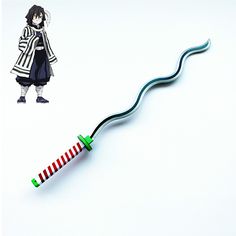 a toothbrush shaped like an anime character with a long green tube attached to it