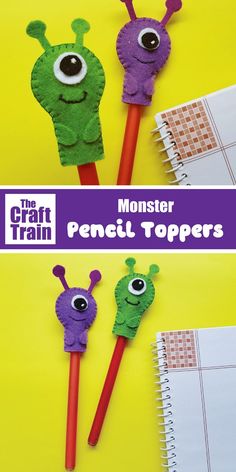 the craft train monster pencil toppers