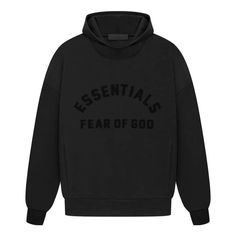 Fear of God Essentials SS23 Hoodie 'Jet Black' 192SP232050F Essentials Hoodie, Style Sportif, Fear Of God Essentials, Fear Of God, Mens Essentials, Knit Hoodie, Black Excellence, Colorful Hoodies, Nike Dunk