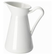 a white pitcher is shown on a white background