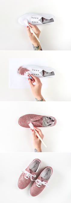 DIY Glitter Shoes from The Crafted Life #12monthsofmartha #marthastewartcrafts Diy Wedding Shoes, How To Make Glitter, Martha Stewart Crafts, Diy Glitter, Gel Kayano, Glitter Crafts