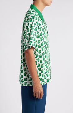 Broadcast your love for the game on or off the course in this drapey shirt printed with flags. Front button closure Notched collar Short sleeves 100% rayon Dry clean Imported Fabric Gift Bags, The Flag, Game On, Notched Collar, Nordstrom Store, Short Sleeve Button Up, Fabric Gifts, Free Fabric, Print Gifts