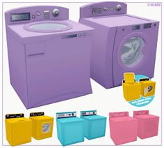 several different colored washing machines and washers in front of each other with the same price tag