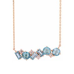 By Suzanne Kalan Style Number: PN476 14K Rose Gold Amalfi Mixed Bar Pendant. Swiss Blue Topaz 4mm Rounds, 4x2mm Baguette Cut Swiss Blue Topaz. Round Diamond Detail with a total weight of 0.08ct. Handmade in the USA All products are made to order Available in Yellow, White or Rose Gold Please allow 2 to 3 weeks for shipment Jewelry Sketching, Mikey Madison, Princess Life, Color Stones Jewelry, Jewelry Rendering, Blue Topaz Jewelry, Jewelry Design Drawing, Suzanne Kalan, Stacked Necklaces