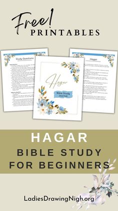 the hagar bible study for beginners with free printables on top and below