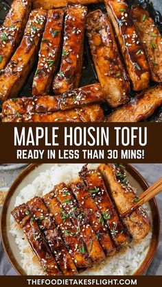 the recipe for maple hoisin tofu is ready in less than 30 mins