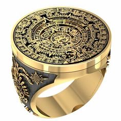 Premium Quality Aztec Calendar Mayan Sun Ring, Mayan Calendar Ring Brass Jewelry Size 7-15, Fashion Jewelry Mayan Sun, Sun Ring, Mayan Calendar, Aztec Calendar, Gothic Rock, Rings Jewelry Fashion, Best Jewelry, Brass Jewelry, Amazing Jewelry