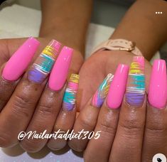 Spring Coffin Nail Ideas, Spring Nail Ideas, 2024 Nails, Sassy Nails, Nail Art Gel, Fancy Nails Designs, Nails Design With Rhinestones, Vibrant Nails, Dope Nail Designs