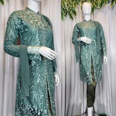 This kebaya set is a midi kebaya with additional shawl accessories that can be removed/attached. This kebaya midi dress is very elegant for attending formal events, attending weddings, or other official events. On the inside is a long, halter-collared Inner T-shirt instead of a corset Materials: - Satin - Brocade - Sequins and Pearl Feux Accessories - Fabric Batik - Zippers Size : M : Chest 90-92 CM L : Chest 94-96 CM XL : Chest 102-104 CM XXL : Chest 110- 112 CM Note: * The size of this chart i Traditional Lace Sets For Formal Occasions, Traditional Festive Ao Dai For Parties, Traditional Ao Dai For Festive Party, Traditional Ao Dai For Party And Festive Occasions, Traditional Wedding Guest Set For Eid, Traditional Festive Party Ao Dai, Festive Evening Lace Sets, Elegant Ao Dai For Festive Party, Elegant Festive Ao Dai For Party