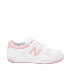 New Balance 480 Athletic Shoe - White / Pink | Journeys New Balance Shoes 480, New Balance 480, Pink Tennis Shoes, New Balance Outfit, Shoe Wishlist, White Sneakers Women, Athletic Shoe, Athletic Apparel, New Balance Shoes