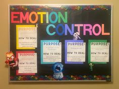 a bulletin board with instructions on emotion control